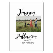 ハッピーハローウィンの追加ファミリー名photo black シンプル テーブルナンバー (裏面)