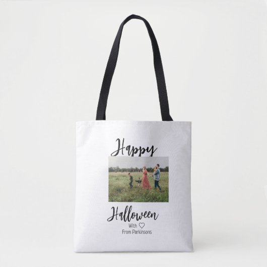 ハッピーハローウィンの追加ファミリー名photo black シンプル トートバッグ (正面)