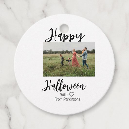 ハッピーハローウィンの追加ファミリー名photo black シンプル フェイバータグ (正面)