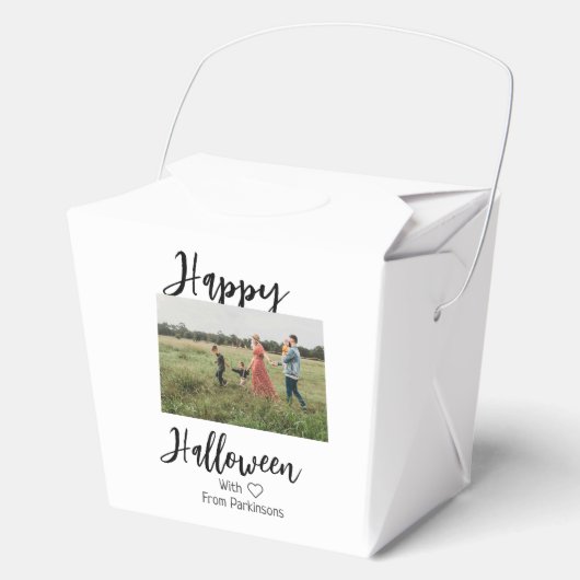ハッピーハローウィンの追加ファミリー名photo black シンプル フェイバーボックス (正面)