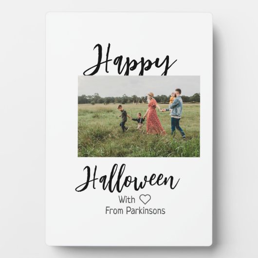 ハッピーハローウィンの追加ファミリー名photo black シンプル フォトプラーク (正面)