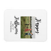 ハッピーハローウィンの追加ファミリー名photo black シンプル マグネット (横)