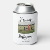 ハッピーハローウィンの追加ファミリー名photo black シンプル 缶クーラー (缶裏面)