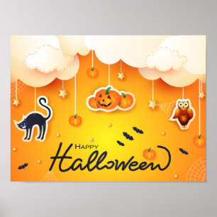 ハッピーハローウィンの雲 ポスター