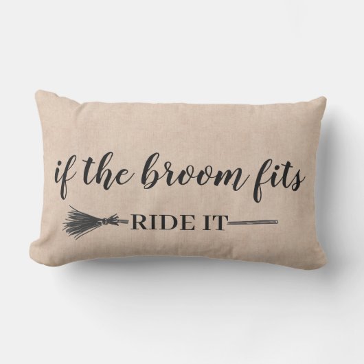 ハッピーハローウィンの魔女と彼女のほうき投げ アウトドアクッション (正面)