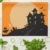 ハッピーハローウィンの魔女 キッチンタオル (折り畳み)