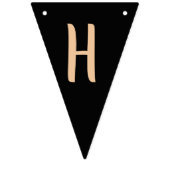 ハッピーハローウィンの魔法使いの黒およびモモの旗 バンティングフラッグ (第2の旗)