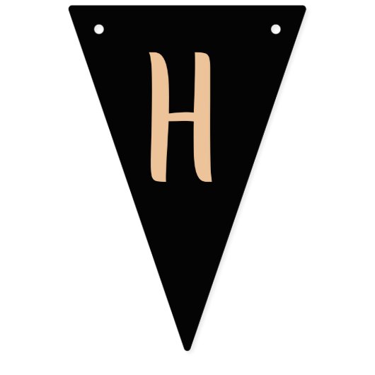 ハッピーハローウィンの魔法使いの黒およびモモの旗 バンティングフラッグ (第2の旗)