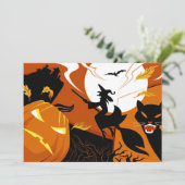 ハッピーハローウィンの魔法使い、こうもりおよびカボチャ カード (スタンド正面)
