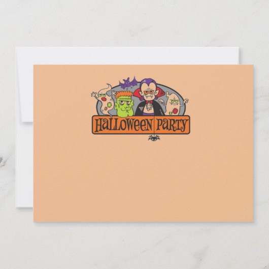 ハッピーハローウィンの魔法使い、こうもりおよびカボチャ カード (裏面)