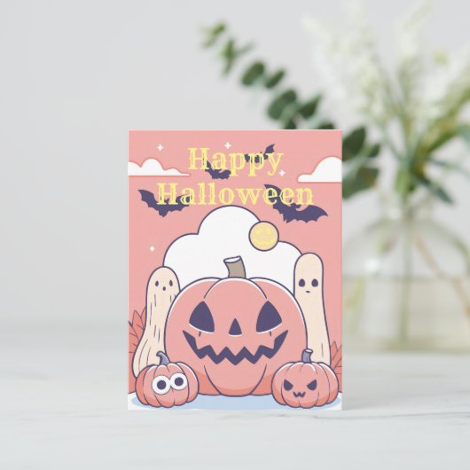 ハッピーハローウィンはがき ポストカード (スタンド正面)