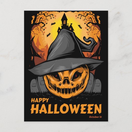 ハッピーハローウィンはがき ポストカード (正面)