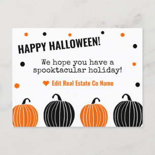 ハッピーハローウィンはがき – 白 ポストカード