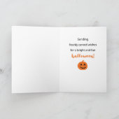 ハッピーハローウィンはっきりしたカラフル文字オン黒 カード (内部)