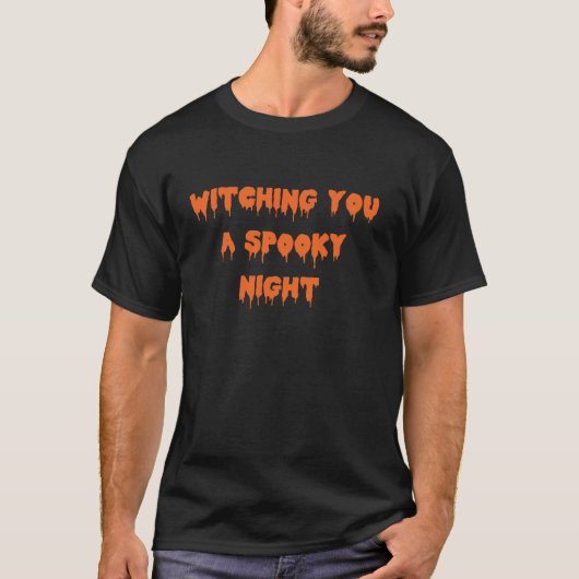 ハッピーハローウィンは不気味な夜を告げる不気味 Tシャツ (正面)