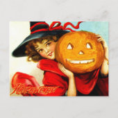 ハッピーハローウィンは魔女から赤 ポストカード (正面)