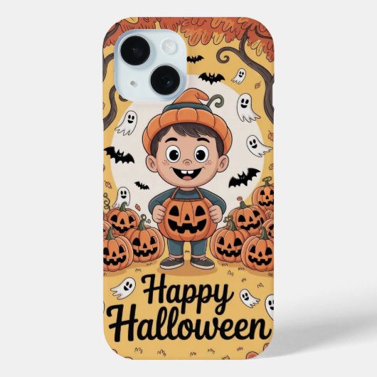 ハッピーハローウィンよくはしゃぐカボチャiPhone / iPadケース Case-Mate iPhoneケース (裏面)