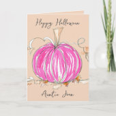 ハッピーハローウィンアンティピンクパンプキンピンクウィーン カード (正面)