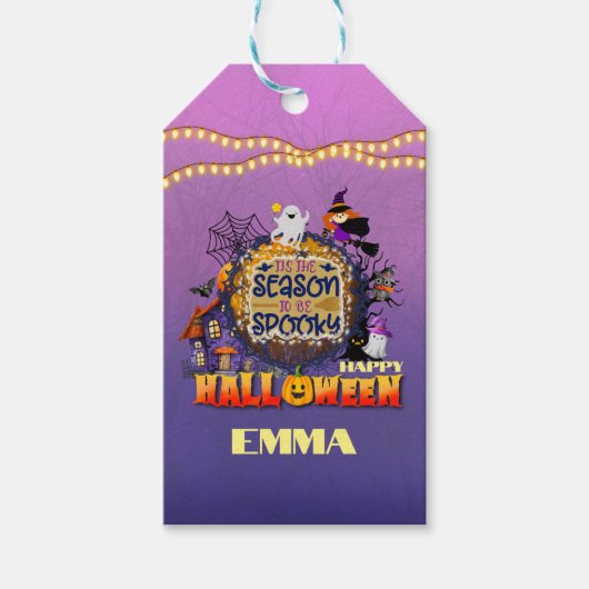 ハッピーハローウィンイッツシーズ不気味ンお祝い ギフトタグ (正面)