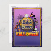 ハッピーハローウィンイッツシーズ不気味ンお祝い シーズンポストカード (正面/裏面)