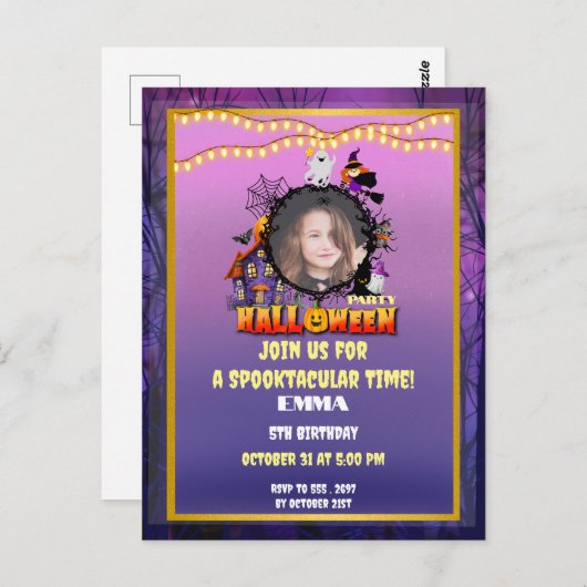 ハッピーハローウィンイッツシーズ不気味ンお祝い ポストカード (正面/裏面)