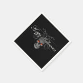 ハッピーハローウィンイビルスカル スタンダードカクテルナプキン (角)