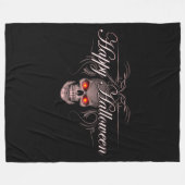 ハッピーハローウィンイビルスカル フリースブランケット (正面(横))
