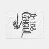 ハッピーハローウィンイムズハグールスカルハンド フリースブランケット (正面(横))