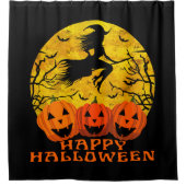 ハッピーハローウィンウィッチオンブロム シャワーカーテン (正面)