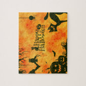 ハッピーハローウィンウィッチキャッツスパイダズフールカボチャ ジグソーパズル (縦)