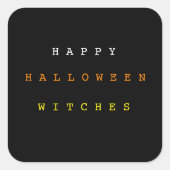 ハッピーハローウィンウィッチズおもしろいキャンディーコーン スクエアシール (正面)