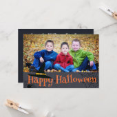 ハッピーハローウィンウィッチズハットフォトカード カード (正面/裏面インサイチュ)