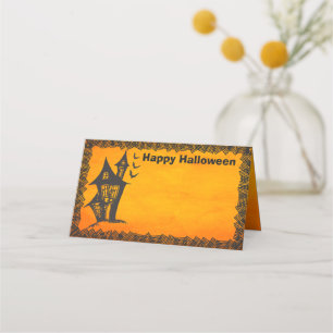ハッピーハローウィンウィッチズ幽霊のよく出るハウス プレイスカード