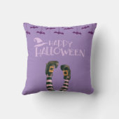 ハッピーハローウィンウィッチソックスパープルハロウィーン クッション (裏面)