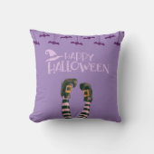 ハッピーハローウィンウィッチソックスパープルハロウィーン クッション (正面)