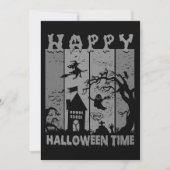 ハッピーハローウィンウィッチハウス幽霊墓地B&W 招待状 (正面)
