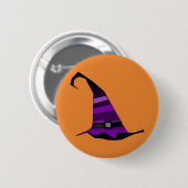 ハッピーハローウィンウィッチハット 缶バッジ (正面&裏面)