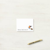 ハッピーハローウィンウィッチパンプキ飛んでいるンブルームおもしろい ポストイット (デスク上)