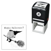 ハッピーハローウィンウィッチパンプキ飛んでいるンブロム – おもしろい セルフインキングスタンプ (インサイチュ)