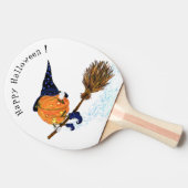 ハッピーハローウィンウィッチパンプキ飛んでいるンブロム – おもしろい 卓球ラケット (横)