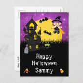 ハッピーハローウィンウィッチパープル シーズンポストカード (正面/裏面)