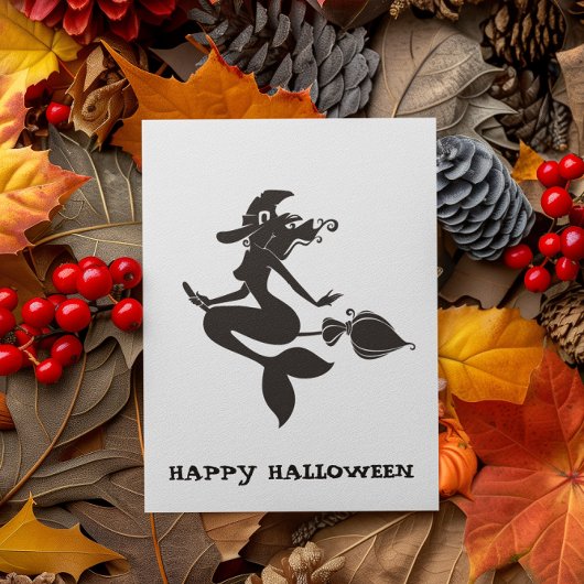 ハッピーハローウィンウィッチマーメイドオンブロム ポストカード