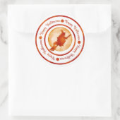 ハッピーハローウィンウィッチムーンオレンジシャインパーティー ラウンドシール (バッグ)