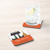 ハッピーハローウィンウィッチレッグ&ブロムパーソナライズされた コースター (右側)