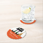 ハッピーハローウィンウィッチレッグ&ブロムパーソナライズされた ペーパーコースター (インサイチュ)