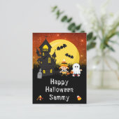 ハッピーハローウィンウィッチ幽霊オレンジ シーズンポストカード (スタンド正面)