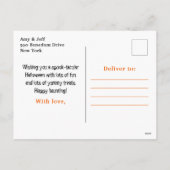 ハッピーハローウィンウィッチ幽霊オレンジ シーズンポストカード (裏面)