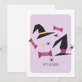 ハッピーハローウィンウィッチ紙吹雪カード (正面/裏面)