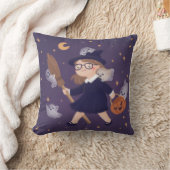 ハッピーハローウィンウィッチ&幽霊 クッション (ブランケット)