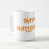 ハッピーハローウィンウィメンズオレンジブラック コーヒーマグカップ (正面左)